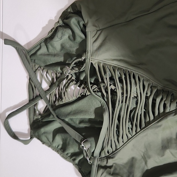 Time and Tru Swimsuit Womens Size 16/18 one piece Olive Green - Picture 4 of 9